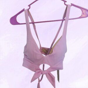 Shade & Shore bow front halter bikini top in Purpleish-pink size 34B. NWT